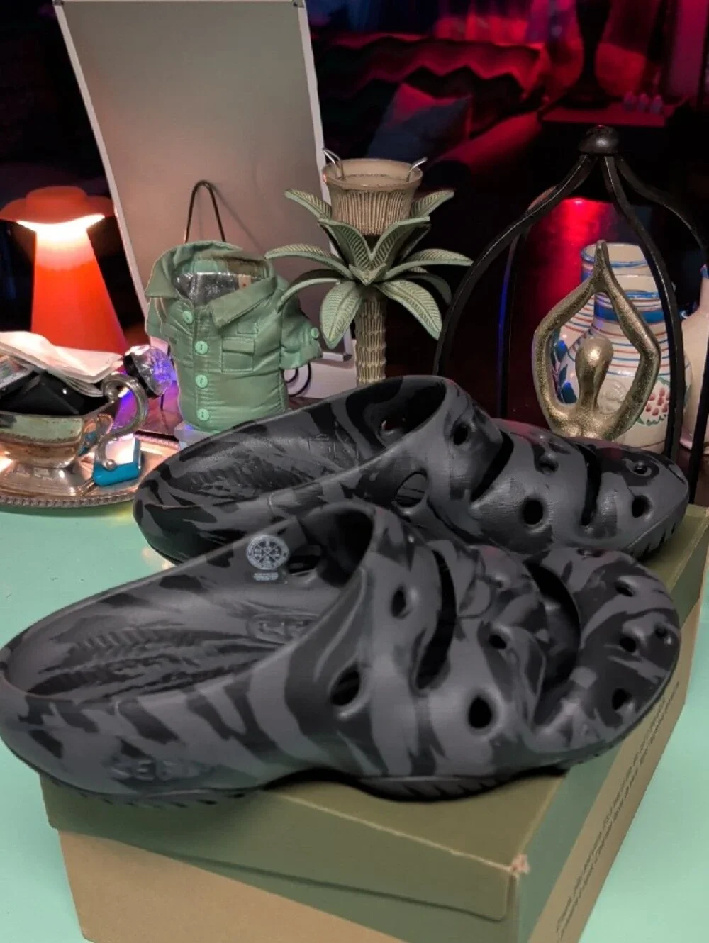 Keen Black Marble Slip-On EVA Water Clogs